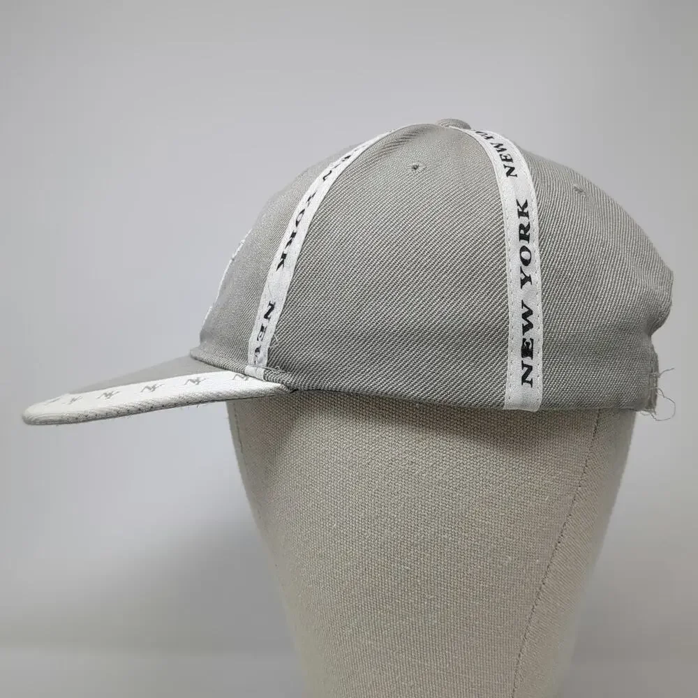 Gray Baseball Cap One Size NY New York Logo Taping Strapback Hat Embroidered